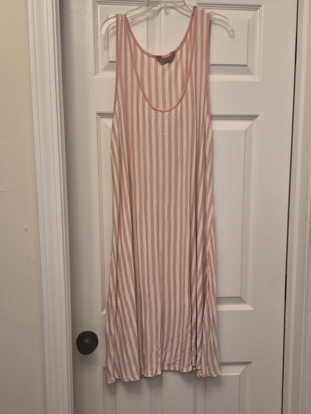SJS Blush Pink and White Striped Midi Tank Dress